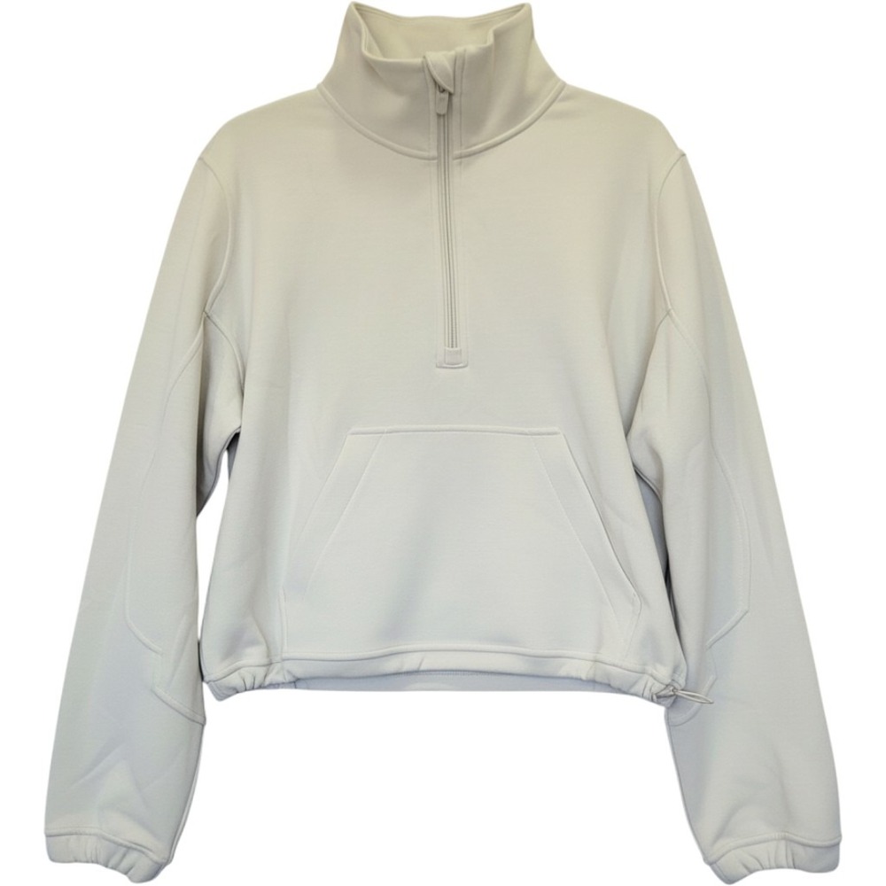 NEW Lululemon Brushed Softstreme Half Zip Womens 6 Bone Cropped Pullover